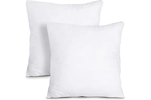LANCASHIRE TEXTILES LIMITED MANUFACTURERS OF QUILTS, PILLOWS AND HOMEWARES Lancashire Textiles 2 Pack 16" x 16” (40 x 40cm) Quality Microfibre Super Bounce Fibre Cushion Pads Made in Britain with Cotton Blend Casing & Our Luxury Hollowfibre Filling