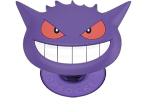 PopSockets: PopGrip - Rozkładany uchwyt i podstawka do telefonów oraz tabletów z wymiennymi krążkami PopTops - Pokémon - PopOut Gengar Face