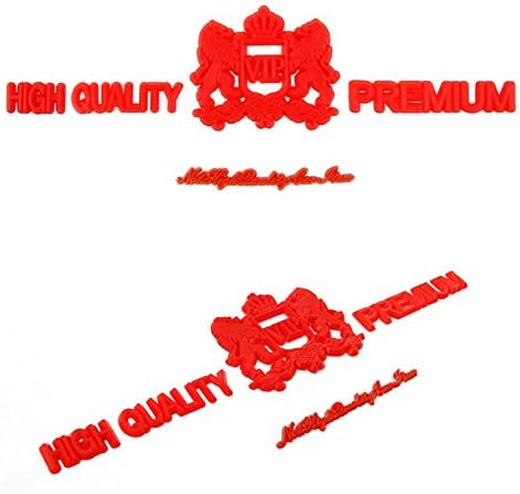 VIP Car Special Edition Logo Urethane Emblems Hood Trunk Bonnet Emblem Decal Sticker (LION &amp; RED)