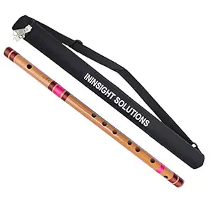 Ininsight Solutions Flute Scale C Natural Professional 19 Inches Bamboo Bansuri 7 hole (western G scale) With Carry Bag