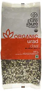 Pure & Sure Organic Black Urad Dal Split, 500g