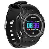 HOMECCLL Bluetooth Smart Armband 3D Gebogene Farbe Bildschirm IP68 50 Meter Wasserdichte Pulsmesser Sportuhr Weiche Harz Komfort Strap,Gray