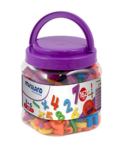Miniland Educational 97915 - Bote con asa numero, 162 piezas