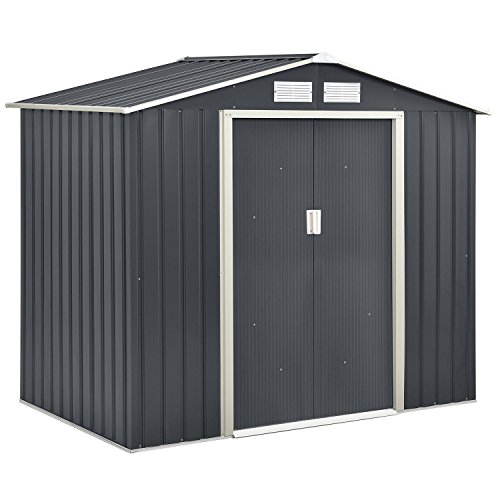 Metall Geräteschuppen Gerätehaus L mit Satteldach in anthrazit