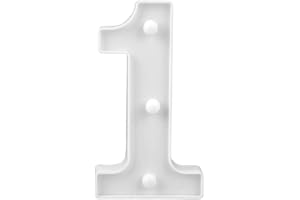 VETRINE INRETE Vetrineinrete® Numero luminoso bianco a LED decoro per eventi feste luce calda 3000k 16x3cm alimentato da 2 batterie AAA (non icluse) (1) D20