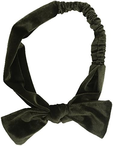 Women's Velvet Bow Hairband, Cooliya Soft Stretchy Headbands Bows Accessories For Daily Wear (Black)