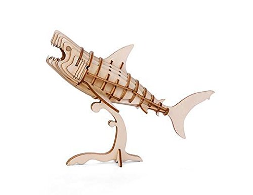 Kikkerland GG111 Shark 3D Wooden Puzzle