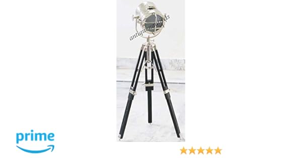 Industrial Hollywood Nautical Spotlight Floor Lamp With Black