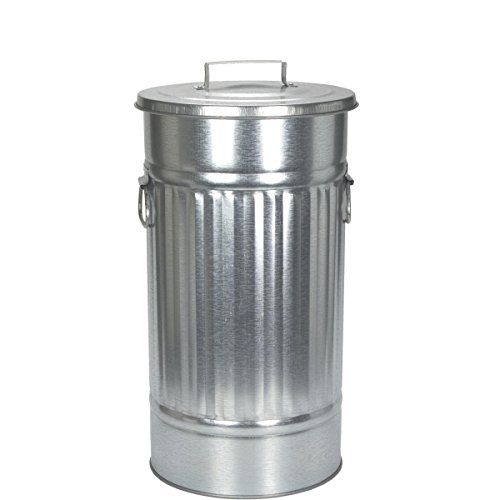 BUTLERS Zink Mülltonne 'Oskar' - Behälter für Abfall, Wäsche, Spielzeug - 46l -