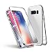 Produktbild Kompatibel für Samsung Galaxy S9 Plus Hülle, Jonwelsy Metallrahmen Magnetische Adsorption Handyhülle mit eingebautem Magnetklappdeckel, Transparente Gehärtetes Glas Back Cover für S9+ (Silber)