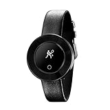 Fulltime E-Gadget Intelligente Uhr, 0,66 Zoll OLED Blutdruck/Blutsauerstoffsättigung/Pulsuhr Mädchen IP68 Wasserdichte Smart Armbanduhr (Schwarz)