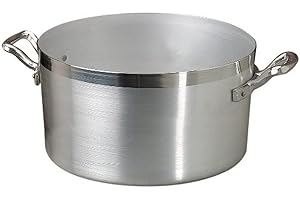Pentole Agnelli Casseroles Agnelli Marmite Haute en Aluminium BLTF, avec 2 Poignées en Acier INOX, Argent, 10 litres