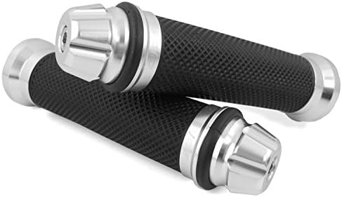CNC Aluminum Handlebar Grips Yamaha Aerox, Aerox R, Aerox 4, Naked, Jog, R, RR, Neos, Neo´s, Slider (Dome Chrome)