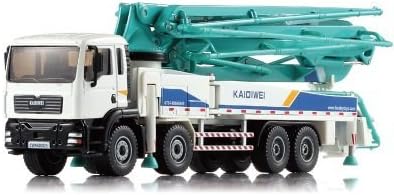 Lcyyo@ KAIDIWEI 1:55 High Simulation Alloy Concrete Pump Truck Diecast Vehicle Refined Engineering Construction Model Car Collection Gift for Kids Toy (White)