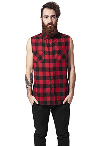 Sleeveless Checked Flanell Shirt Rot