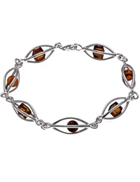 Bernstein Sterling Silber Millenium Kollektion Marquiseschliff Rund Armband 20 cm