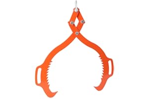 ECUTEE Forstzange für Baumstämme 25Zoll Holzzange bis 635 mm, 600kg Zugkraft Rückezange Holzzange Rückezange Holzgreifer, Hebezange mit 2 Klemmdornen zum Fassen und Transportieren von Holz