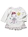 M&Co Baby Girl Stretch Cotton Long Sleeve Peplum Frill Hem Floral Print Catch A Star Slogan Top Cream 18/24 Mnth