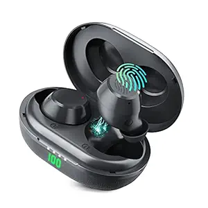 EDYELL Q12 True Wireless Earbuds/Earphones/in-Ear TWS Stereo Headphones with Advanced Bluetooth V5.0 IPX7 Waterproof Long Playtime, Built-in Mic with Deep Bass for Sports and Workout