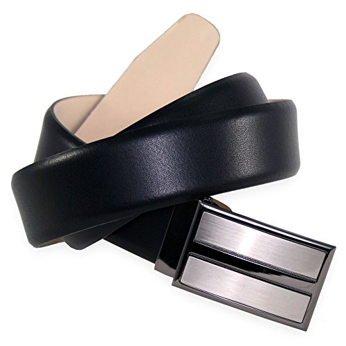 LINDENMANN- cinturón de cuero hombre, procesado de alta calidad cuero, hebilla de koppel, negro, 35 mm, 683