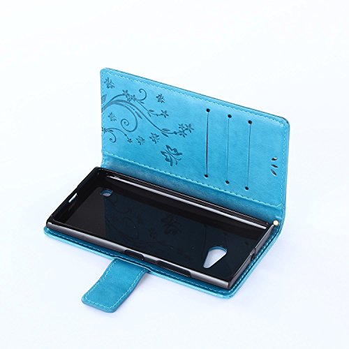 Beiuns Funda de PU piel para Nokia Lumia 730   Lumia 735 Carcasa - R149 azul hermoso