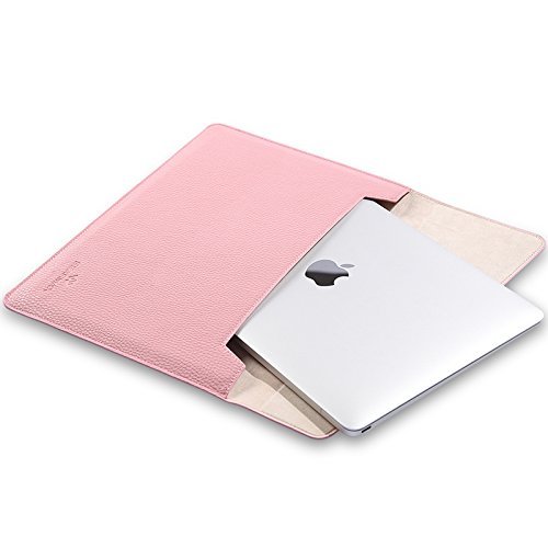 Macbook15.4 Zoll Laptop Case, TechCode Luxus Mikrofaser Leder Laptop Tasche Eine Hohe Qualität und Geringes Gewicht Case für das Neues Apple Macbook 15 – 15.4 Zoll (15-15.4 zoll, Rosa) - 5