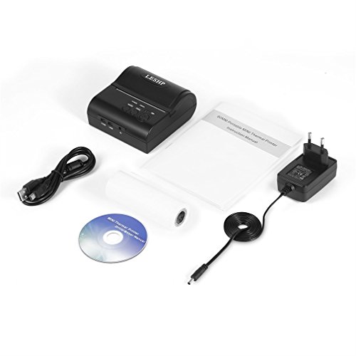 Thermal Drucker,LESHP Bluetooth Drucker Bluetooth Tragbare Mini 80mm Thermodrucker Bondrucker POS Wireless Kassendrucker Drucker Thermo Quittungsdrucker Thermal Dot Receipt Printer für Windows Android IOS - 7