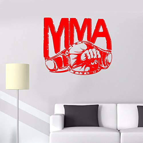 zqyjhkou Hot Sports Real Man Décoration Stickers Muraux MMA Ceinture Poing Punch Combat De Boxe Extrême Amovible Vinyle Art Peintures Murales Stickers 2 53x42cm