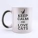 Produktbild Custom morphing Mug Keep Calm And Love Cats Ceramic Coffee Cups Color Changing 11 Oz