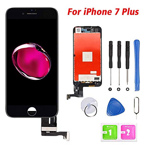 Fly-all - Kit Completo de reparación de Pantalla LCD Retina para iPhone 7 Plus de 5,5 Pulgadas, Color Negro