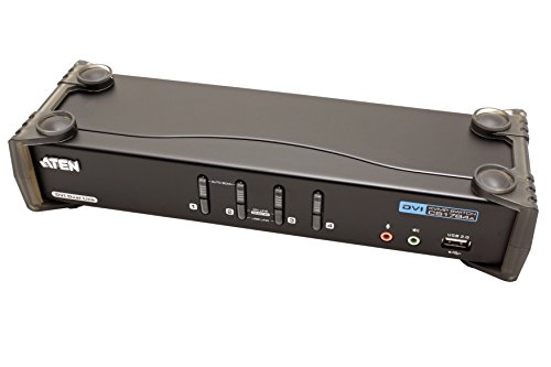 Aten CubiQ CS1784A 4-fach KVM Umschalter (DVI, USB 2.0, 2.1 Audio) - 4