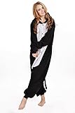 ABYED® Jumpsuit Tier Karton Fasching Halloween Kostüm Sleepsuit Cosplay Fleece-Overall Pyjama Schlafanzug Erwachsene Unisex Lounge,Erwachsene Größe S - für Höhe 150-158cm Schwarze Katze -