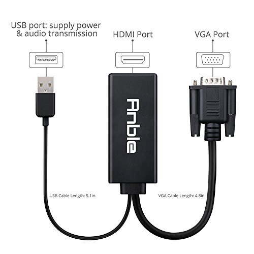 Anble VGA Adapter Konverter 1080p Video Auf HDMI Kabel Vom Desktop/ Laptop/ PC/ Notebook/ PC/ HD TV-box zu HDTV/ Monitor/ Projektor - 3