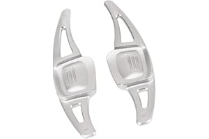‎HIBEYO HIBEYO 2 Stücke Schaltwippen Verlängerung Shift Paddle Alu Passt für VW Golf 7 (Nicht GTI R GTD R-Line) MK7 Golf 8 Arteon Tiguan AD1 T-Rock Lenkrad Schaltwippe Dekor Extensions Zubehör-Silber