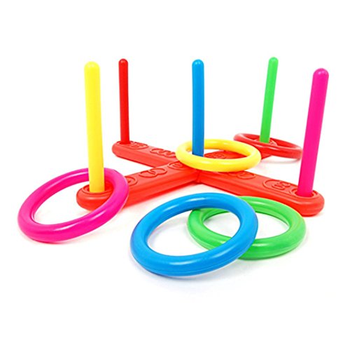 Throwing Rings,Hoop Ring Toss Plastic Ring Toss Quoits Garden Game Pool Toy Outdoor Fun Set NEW