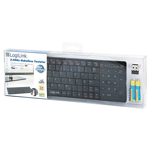 LogiLink ID0106 Kabellose Tastertur mit touchpad, mit USB Dongle, AUTOLINK connection, schwarz, auch für Smart TV - 2