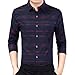 Produktbild Cloom Gitter Hemd Herren Langarmshirt Herren Slim Fit Marine Trachtenhemd Für Anzug, Business, Hochzeit, Freizeit Männer Oberteil Shirt Freizeithemd Fürs Festival Top Bluse Sweatshirt (M, Rot)