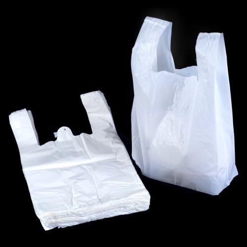 1000 x Strong White 'Vest' Style Plastic Carrier Bags - 11" x 17" x 21" (14 micron) Unipack Brand - Unibags