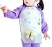 Waterproof Baby Girls Apron Bibs Cartoon Animal Kids Eat Play Painting Apron (purple)