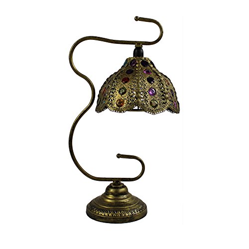 Preisvergleich Produktbild Tischleuchte Iron Craft Schreibtischlampe European Style Retro Dekorative Tischlampe Schlafzimmer Nachttisch Dekorative Lichter Hohe Helligkeit E14 Lichtquelle Höhe: 48CM 110-240 Volt Wechselspannung