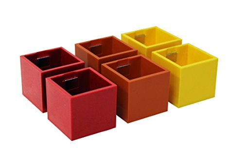 KalaMitica Set 6 Würfel, Magnetische Blumentöpfe, Ø 3,5 cm, Rot Farbtone