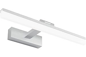 ‎KLIGHTEN Klighten LED Spiegellampe 12W 40CM, 180° Rotation Badleuchte für Wandbeleuchtung und Badzimmer, Schminklicht Wandleuchte Badlampe, 6000K Kaltes Weiß, Silber