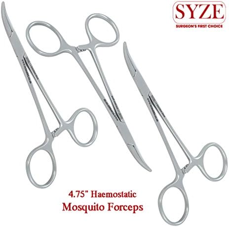 SYZE Haemostatic Mosquito 4.75" 3 Pcs Set, Pet Grooming / Looking / Crile Forceps Top Quality Medial Instruments