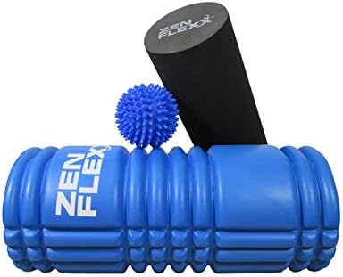 ZEN FLEXX 2 in 1 Foam Roller Set with Massager Ball for Muscles Triggerpoint Rollers for Deep Tissue Sports Massage Myofascial Release Yoga Pilates Relaxation Therapy for Aching Back & Leg Muscles