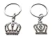 Price comparison product image Silver Tone King and Queen Crown Keychain Set - King & Queen; Couples Keychain Set