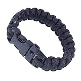 TRANSICIÓN DEL CABLE DE PARACHUTE DE EMERGENCIA: esta pulsera de supervivencia de paracord con silbato incorporado proporciona 10 pies de cable de paracaídas de emergencia para tareas críticas en una situación de emergencia.