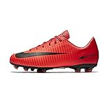  Nike Mercurial Victory Vi FG, Zapatillas de Fútbol Unisex Niños, Negro, Rojo, 38 EU