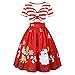 Produktbild Soupliebe Frauen Weihnachtselegantes Blumenspitze Weinlese Tee Hepburn Gestreiftes Kleid Ballkleid Abendkleider Cocktailkleid Partykleider Blusenkleid