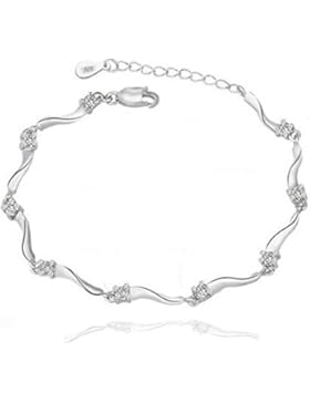 Silber-Armband,Sterling-Silber 925,original Zirkonia, ideal als Geschenk für Frau oder Freundin by bravetzx