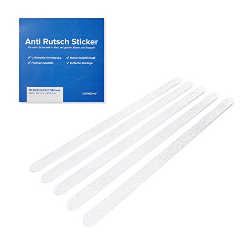 Lumaland selbstklebende Anti Rutschstreifen Bad verschiedene Größen und Farben 12 Stück 2x45cm transparent - 5